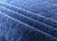 Διπλό γεμισμένο στρώμα ύφασμα βελούδου για την τοποθέτηση στο κρεβάτι του μπλε ναυτικού πολυεστέρα 320GSM 93%